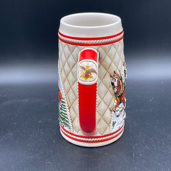 1985 "A" Series Anheuser Busch Budweiser Holiday Beer Stein Clydesdale Ceramarte - Picture 5 of 11
